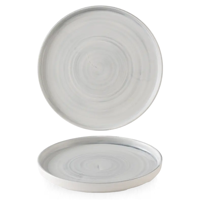 Stonecast Canvas Grey Walled Plate – 11 Inch Diameter, Half-Dozen Box 1