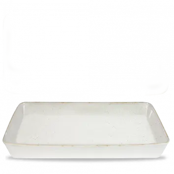 Stonecast Hints Barley White Large Rectangular Baking Tray – 21 X 13 X 2.5 Inch, Pack Of 2 1