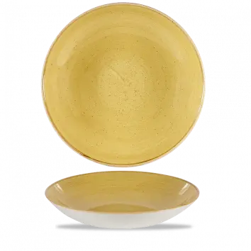 Stonecast Mustard Large Coupe Bowl – 12" Diameter, Pack Of 6 1