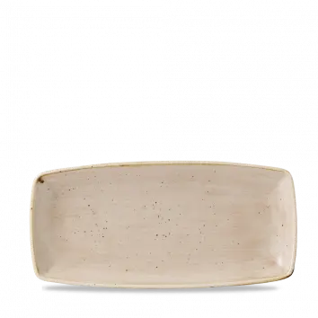 Stonecast Nutmeg Cream X-Squared Oblong Plate – 11.75", Pack Of 12 1