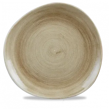 Stonecast Patina Antique Taupe Round Trace Plate – 11.25 Inch, Set Of 12 1