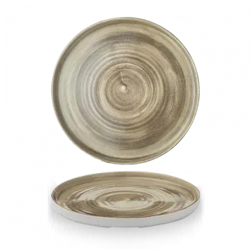Stonecast Patina Antique Taupe Walled Rim Plate – 10.25 Inch, Pack Of 6 1