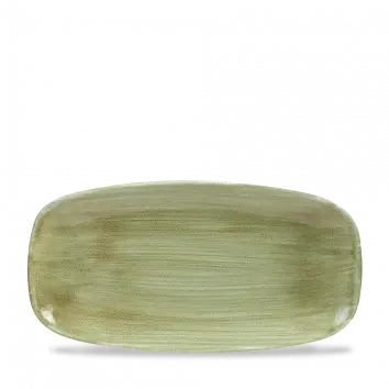 Stonecast Patina Burnished Green Chef’S Oblong Plate – 11.75 X 6 Inch, Set Of 12 1
