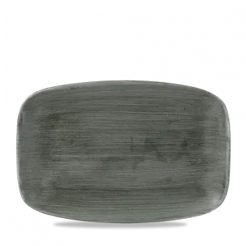 Stonecast Patina Burnished Green Chef’S Oblong Plate – 12 X 7.8 Inch, Pack Of 6 1