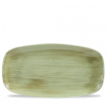 Stonecast Patina Burnished Green Chef’S Oblong Plate – 13.875 X 7.375 Inch, Pack Of 6 1