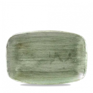 Stonecast Patina Burnished Green Large Chef’S Oblong Plate – 13.5 X 9.25 Inch, Pack Of 6 1