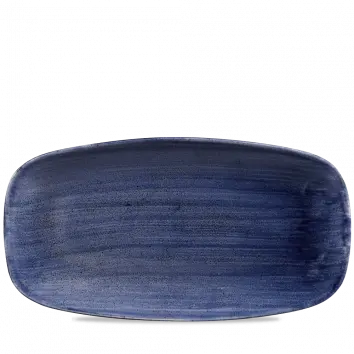 Stonecast Patina Cobalt Blue Chef’S Oblong Plate – 13.875 X 7.375 Inch, Pack Of 6 1