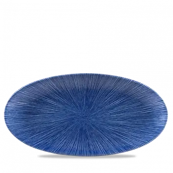 Studio Prints Agano Blue Large Oval Chef'S Plate – 13.75" × 6.75" (Pack Of 6) 1