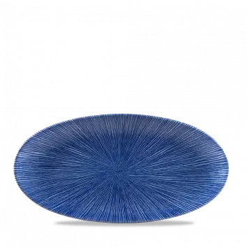 Studio Prints Agano Blue Oval Chef'S Plate – 11.8" × 5.75" (Pack Of 12) 1