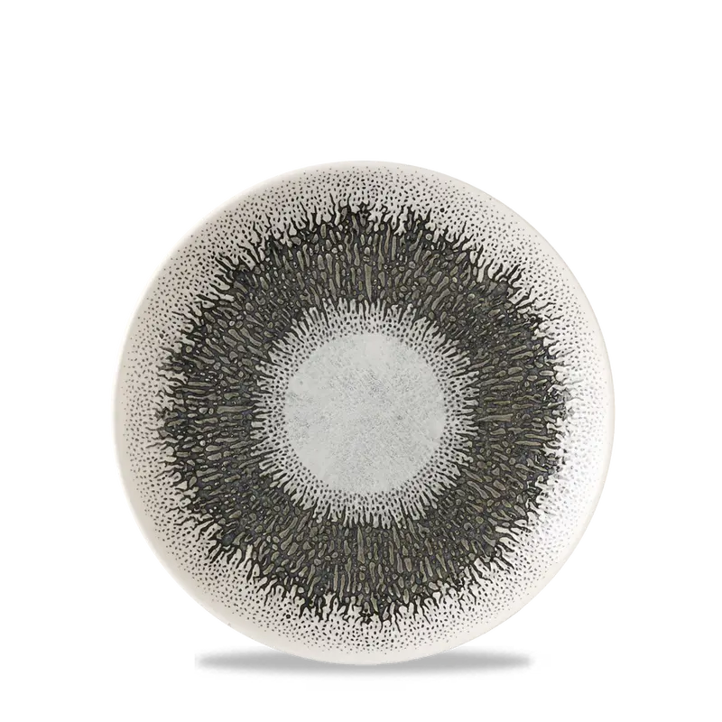 Studio Prints Fusion Black Evolve Coupe Plate – 6.5-Inch, Pack Of 12 1