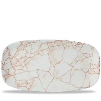 Studio Prints Kintsugi Coral Large Oblong Chef'S Plate – 13.875" × 7.375" (Pack Of 6) 1