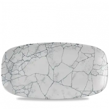 Studio Prints Kintsugi Pearl Grey Large Oblong Chef'S Plate – 13.875" × 7.375" (Pack Of 6) 1