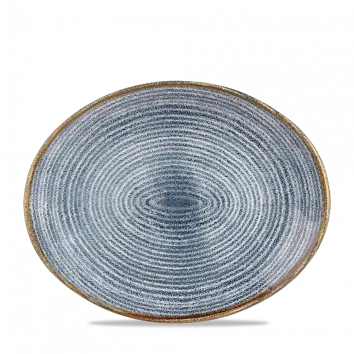 Studio Prints Slate Blue Large Orbit Oval Coupe Plate – 12.5" (Pack Of 12) 1