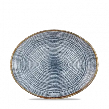 Studio Prints Slate Blue Orbit Oval Coupe Plate – 10.625" (Pack Of 12) 1