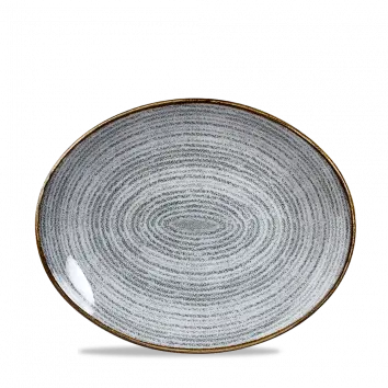 Studio Prints Stone Grey Orbit Oval Coupe Plate – 10.625-Inch, Pack Of 12 1