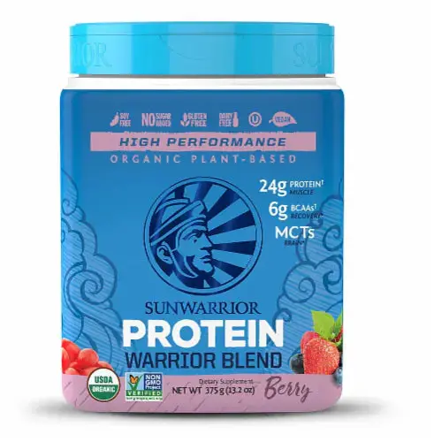 Sunwarrior Classic Protein Blend – Berry Flavour, 375G Fruity Plant-Based Powder 1