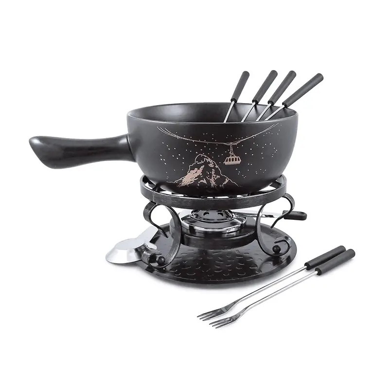 Swissmar Gruyère Ceramic Cheese Fondue Set – Elegant Non-Reactive Serving 1
