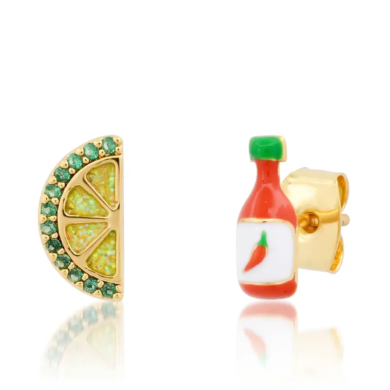 Tabasco & Lime Inspired Stud Earrings – Pair 1