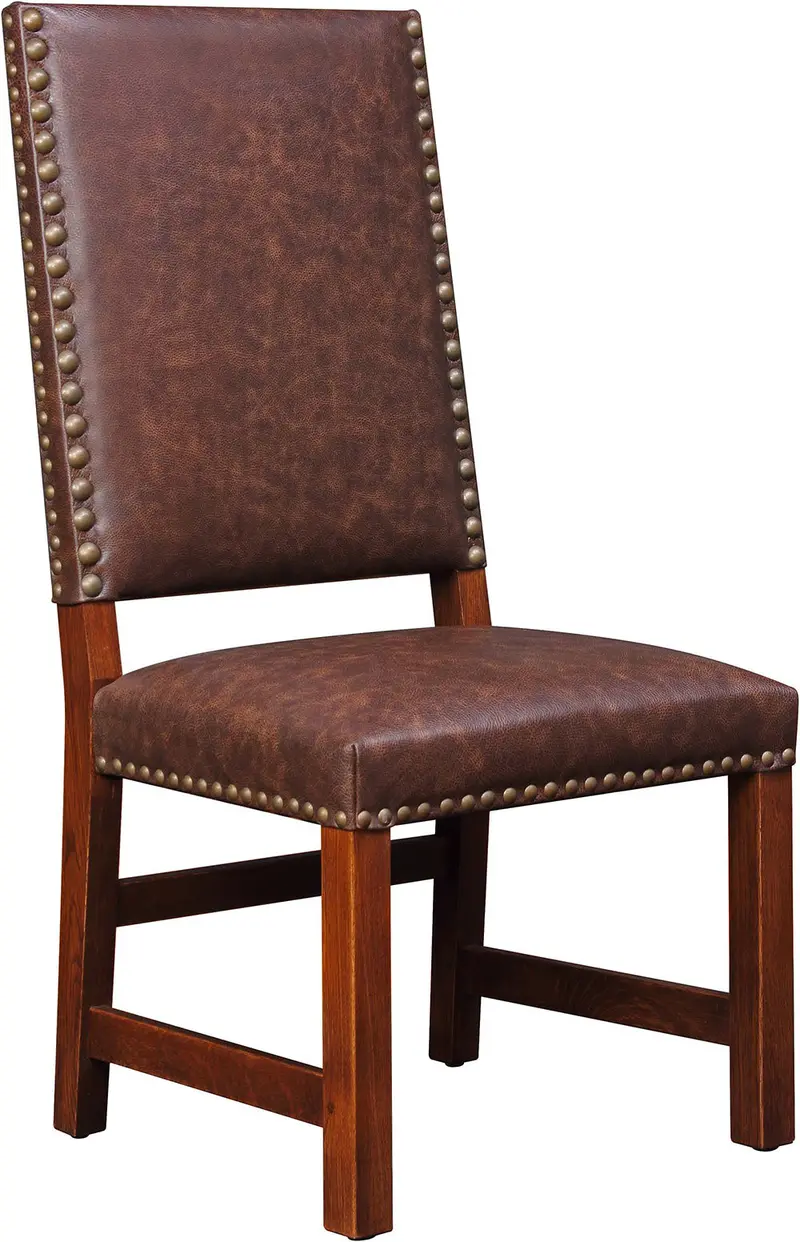 Tall-Back Fabric-Up Holstered Side Chair 1