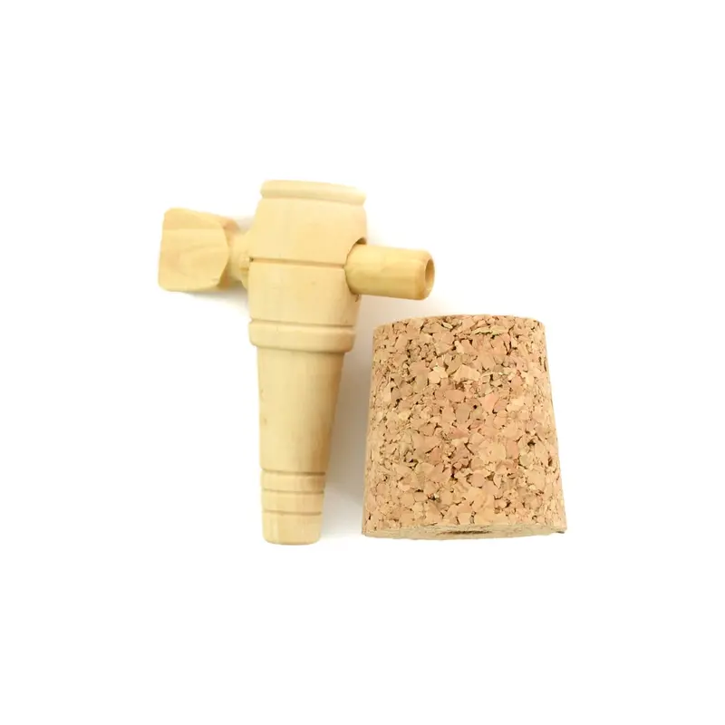 Tap-And-Cork Stopper For Vinaigrier Bottles – Stainless Steel & Wood Design 1