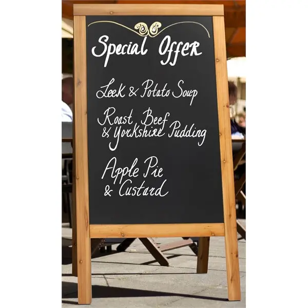 Teak-Finished Sandwich A-Board Display Stand (70 X 120 Cm) – Single Unit 1