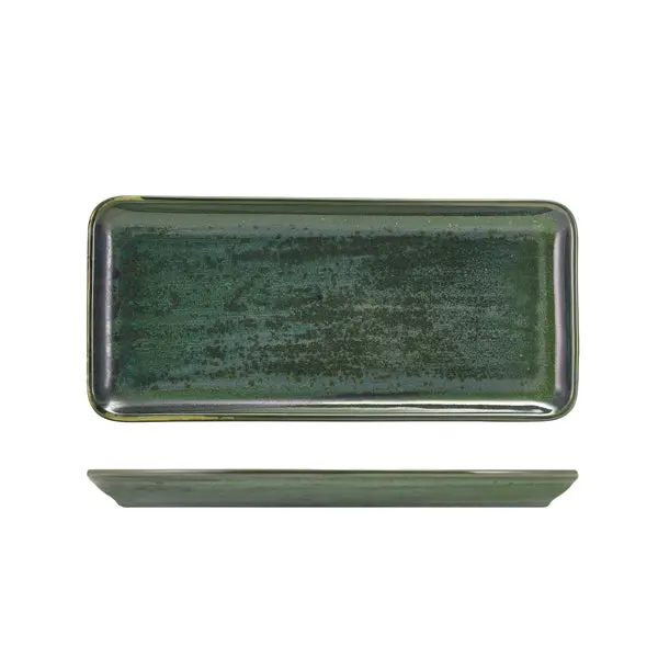 Terra Aqua Green Narrow Rectangular Porcelain Platter – 31 × 14 Cm, 6 Per Case 1