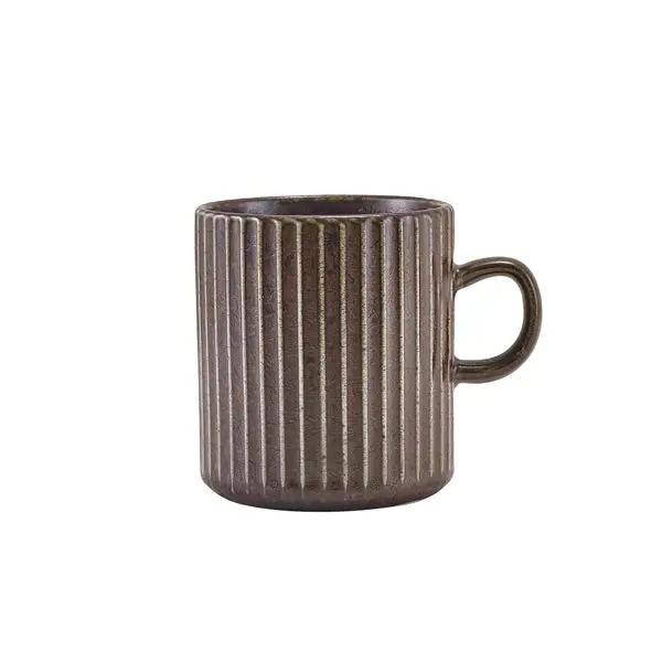 Terra Black Fluted Porcelain Mug – 32 Cl (11.25 Oz), 6 Per Case 1