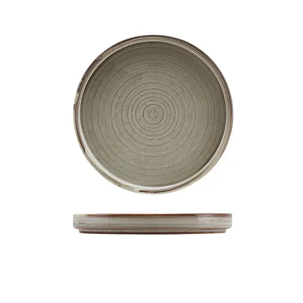 Terra Soft Grey 18Cm Low-Profile Porcelain Presentation Plate (6-Pack) 1