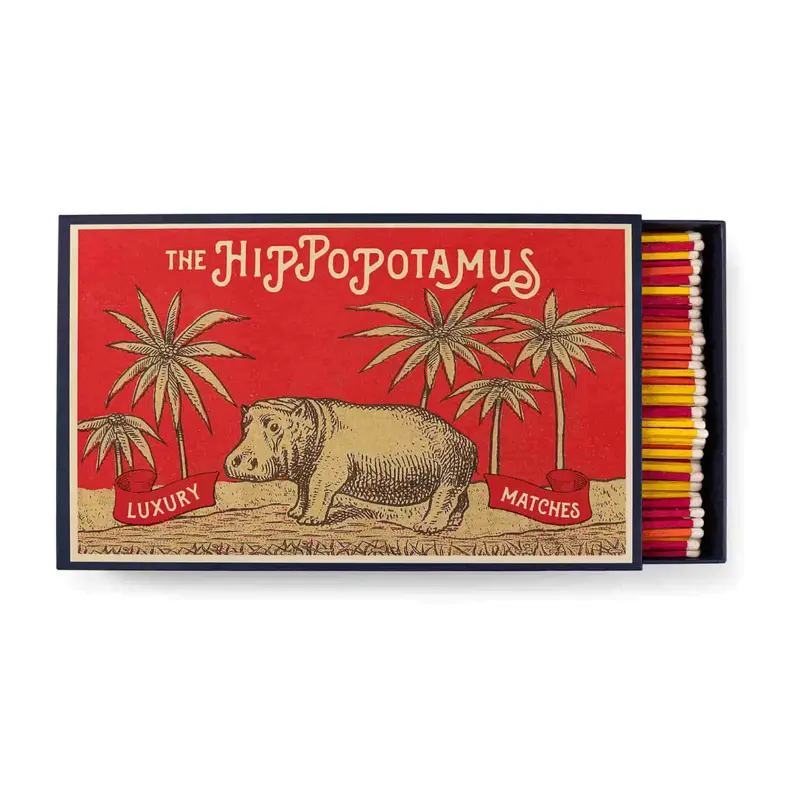 The Hippopotamus Giant Luxury Safety Matches – Illustrated Matchbox Set 1