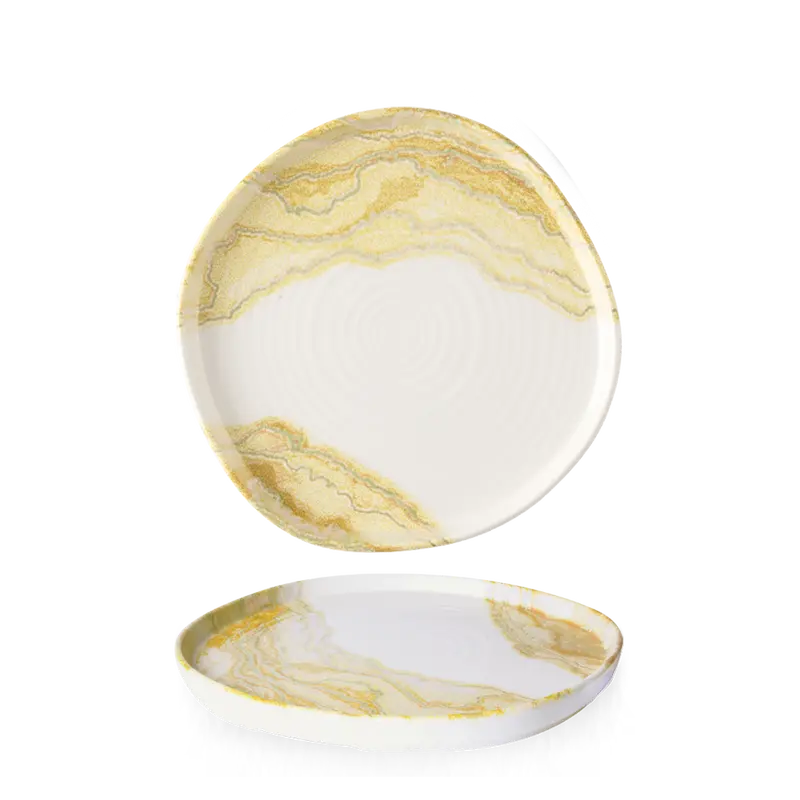 Tide Gold Organic-Style Walled Plate (21 Cm Diameter), Pack Of 6 1