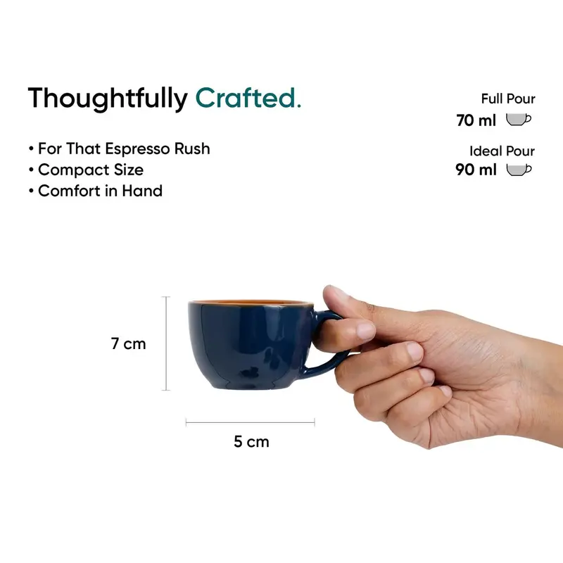 Traditional Espresso Cup Set – 90Ml Ceramic With Saucer 1