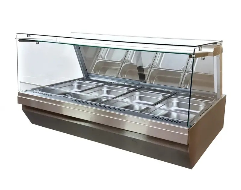 Ubert 3-Well Square Glass Chilled Deli Serve Counter 1