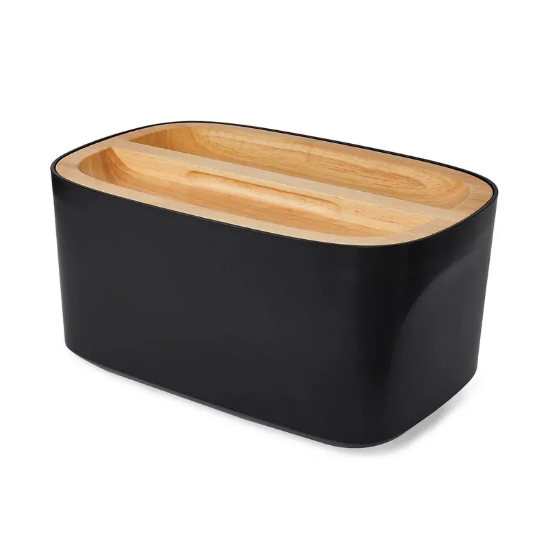Union Bread Box In Sleek Black – Minimalist Countertop Bin 1