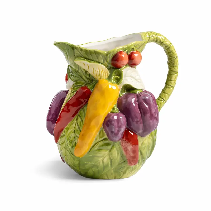 Vegetable-Print Ceramic Pitcher – 2.5 Litre Capacity 1