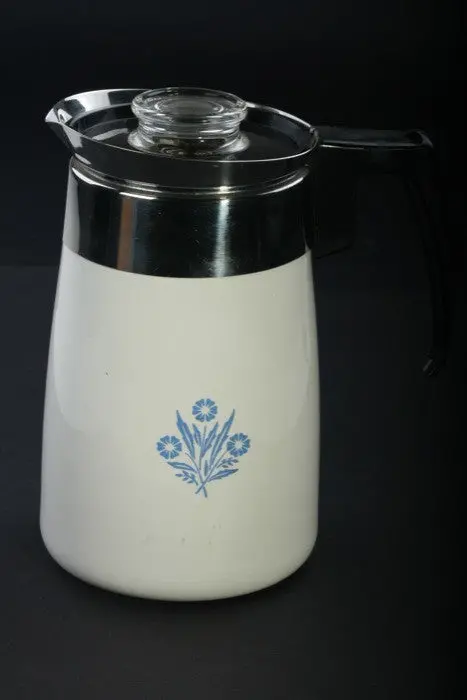 Vintage Corning Ware 6-Cup Enamel Percolator – Mint Condition Retro Brewware 1