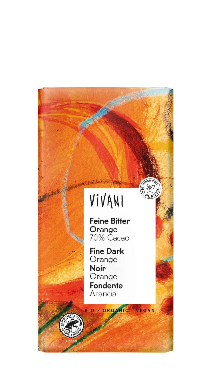 Vivani 70% Cacao Dark Chocolate With Orange – 10-Pack (100G Each) 1