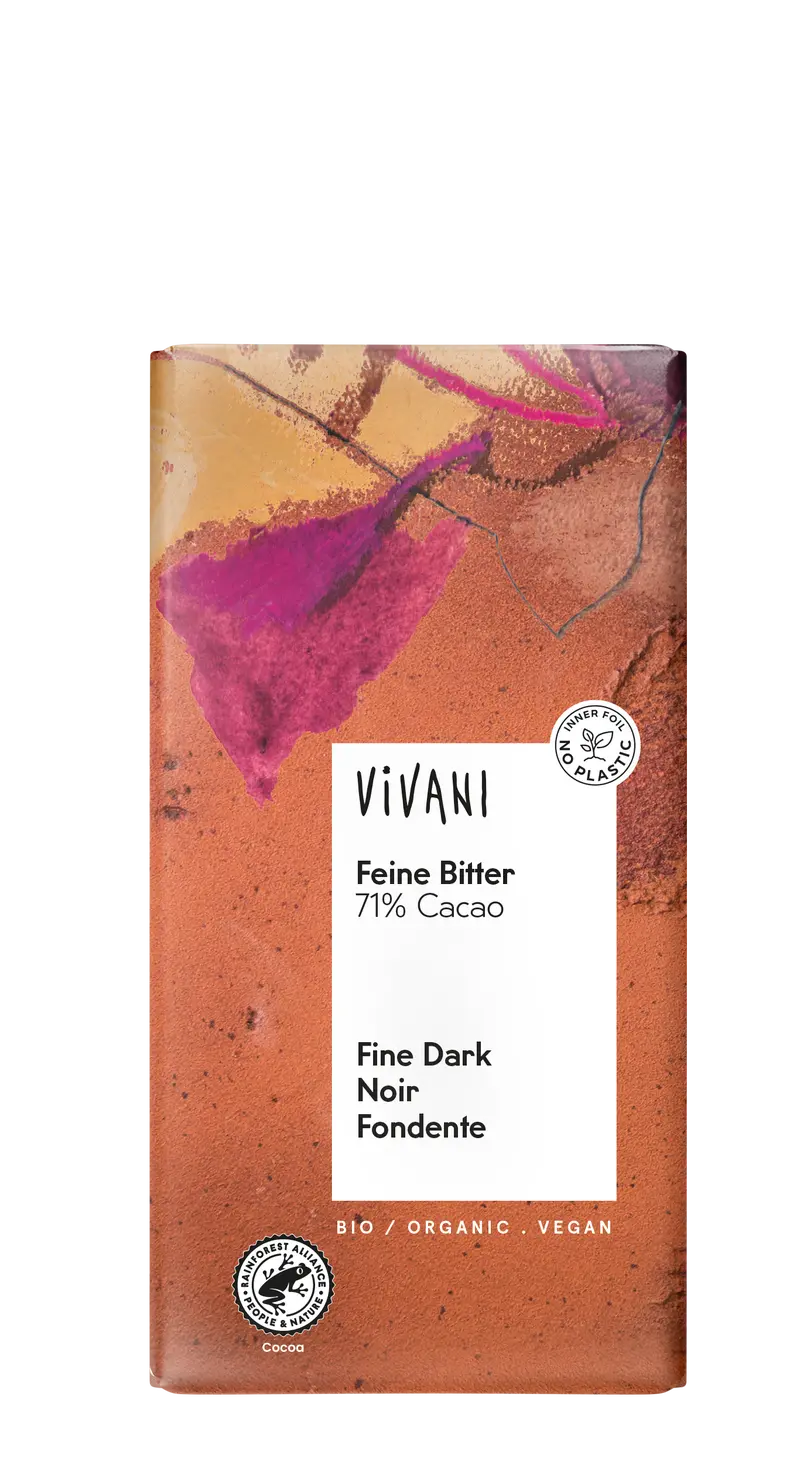 Vivani 71% Cacao Smooth Dark Chocolate Bar – 10-Pack (100G Each) 1
