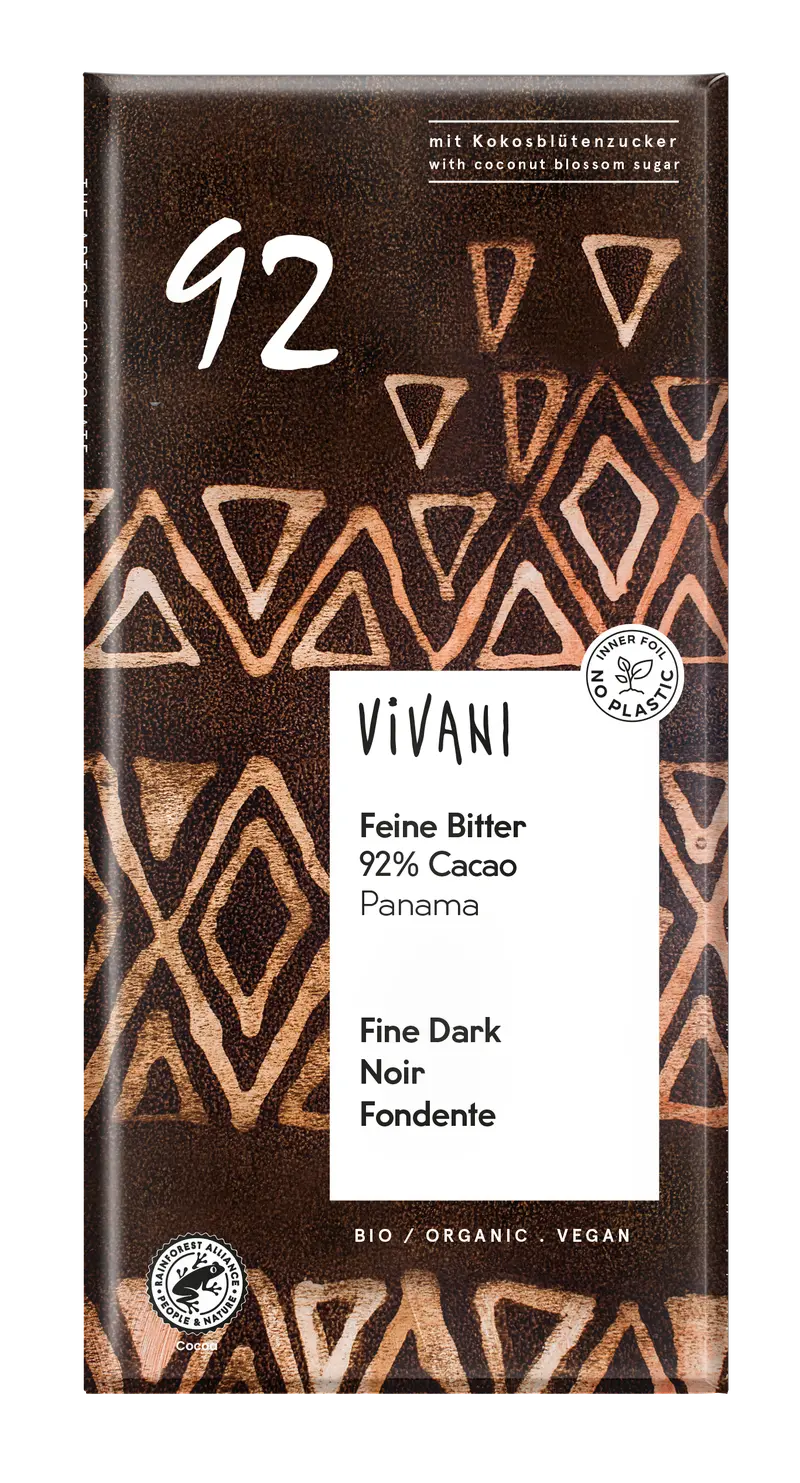 Vivani 92% Cacao Bold Dark Chocolate Bar – 10-Pack (80G Each) 1
