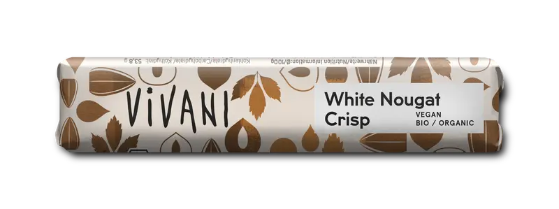 Vivani White Nougat Crisp Chocolate Bar – 18-Pack (35G Each) 1