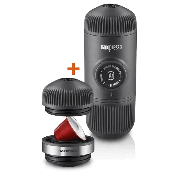 Wacaco Nanopresso Portable Espresso Maker – Grey With Nespresso Adapter 1