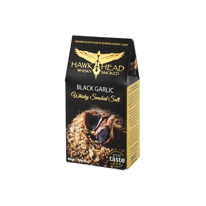 Whisky-Smoked Sea Salt Infused With Black Garlic – Gourmet Seasoning, 80G 1