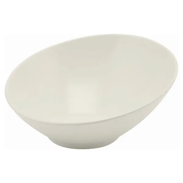 White Melamine Slanted Buffet Bowl – 30 X 29 X 13Cm, Single Unit 1