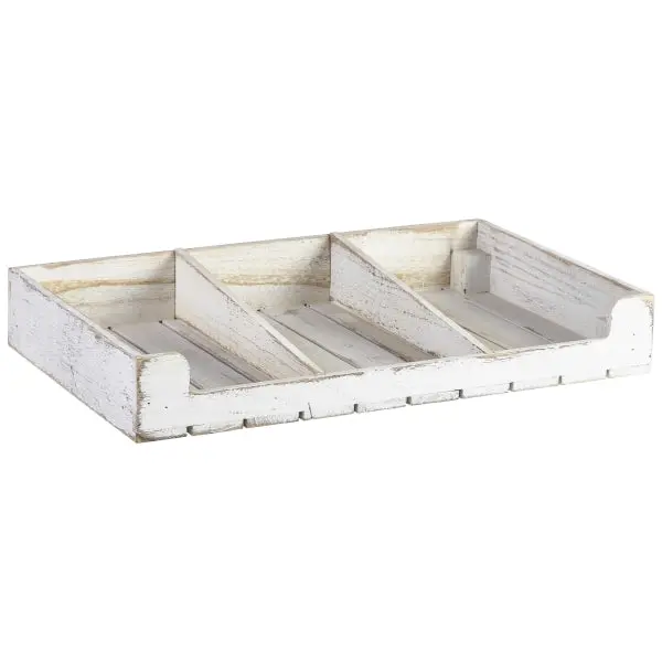 Whitewashed Wooden Display Crate – Natural Farmhouse Style, Single Unit 1