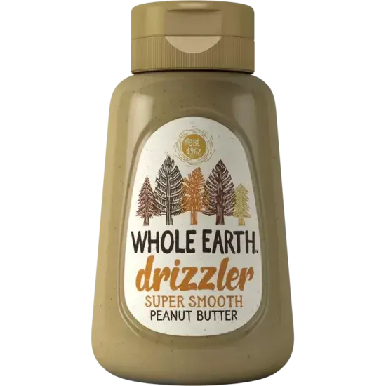 Whole Earth Super Smooth Drizzler Peanut Butter – 6 × 320G Silky Consistency 1