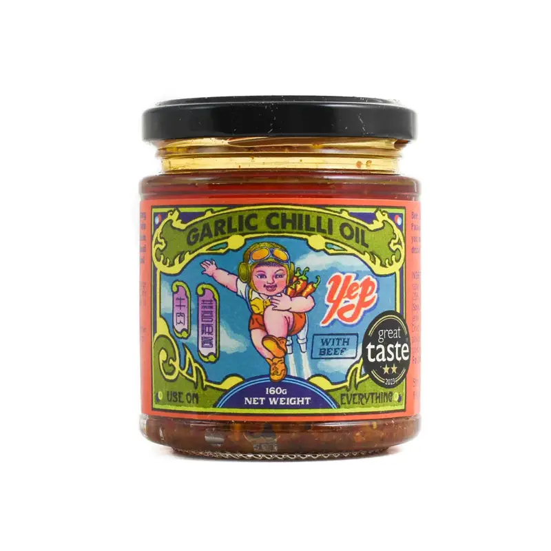Yep Kitchen Spicy Garlic Chilli Oil With Tender Beef Pieces, 160G 1