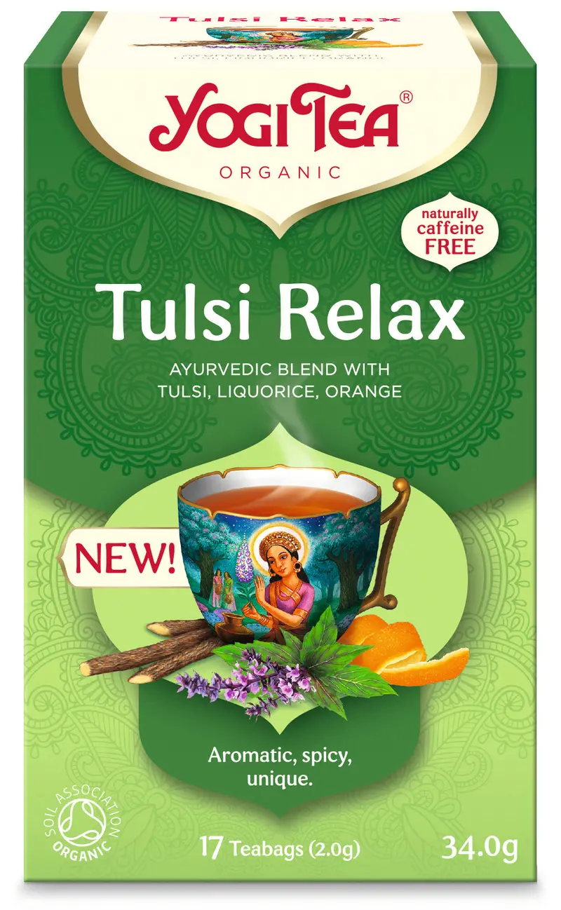 Yogi Tea Tulsi Relax Adaptogenic Herbal Tea – 17 Tea Sachets × 6 Boxes 1