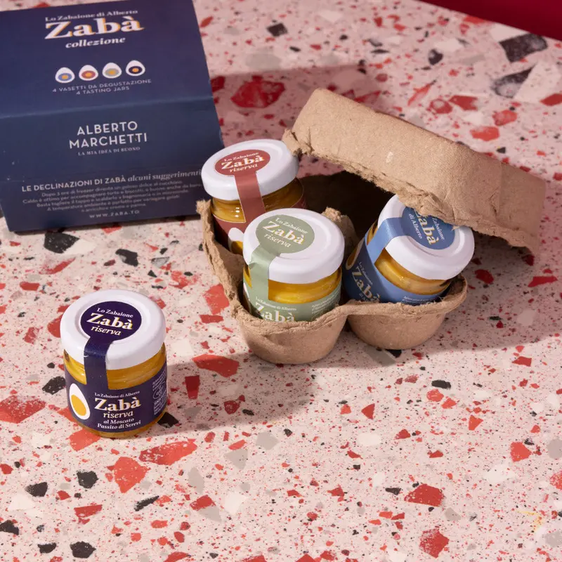 Zaba Italian Zabaione Mini Gift Set – 4 × 40G Marsala-Infused Dessert Cups 1