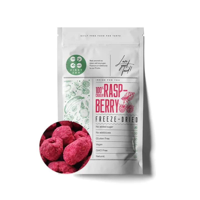 Zingyzoo Whole Raspberries – Freeze-Dried, 90G 1